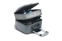 Drakes Pride Horizon Trolley Bag Silver Open